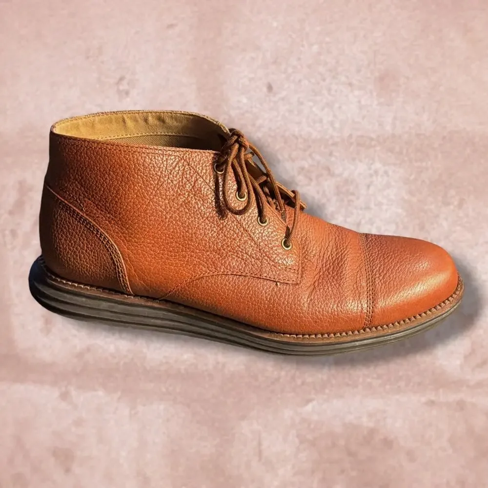 Men's 8.5 COLE HAAN Brown Leather OriginalGrand Chukka Boots (Style #C23429) EUC